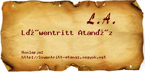 Löwentritt Atanáz névjegykártya